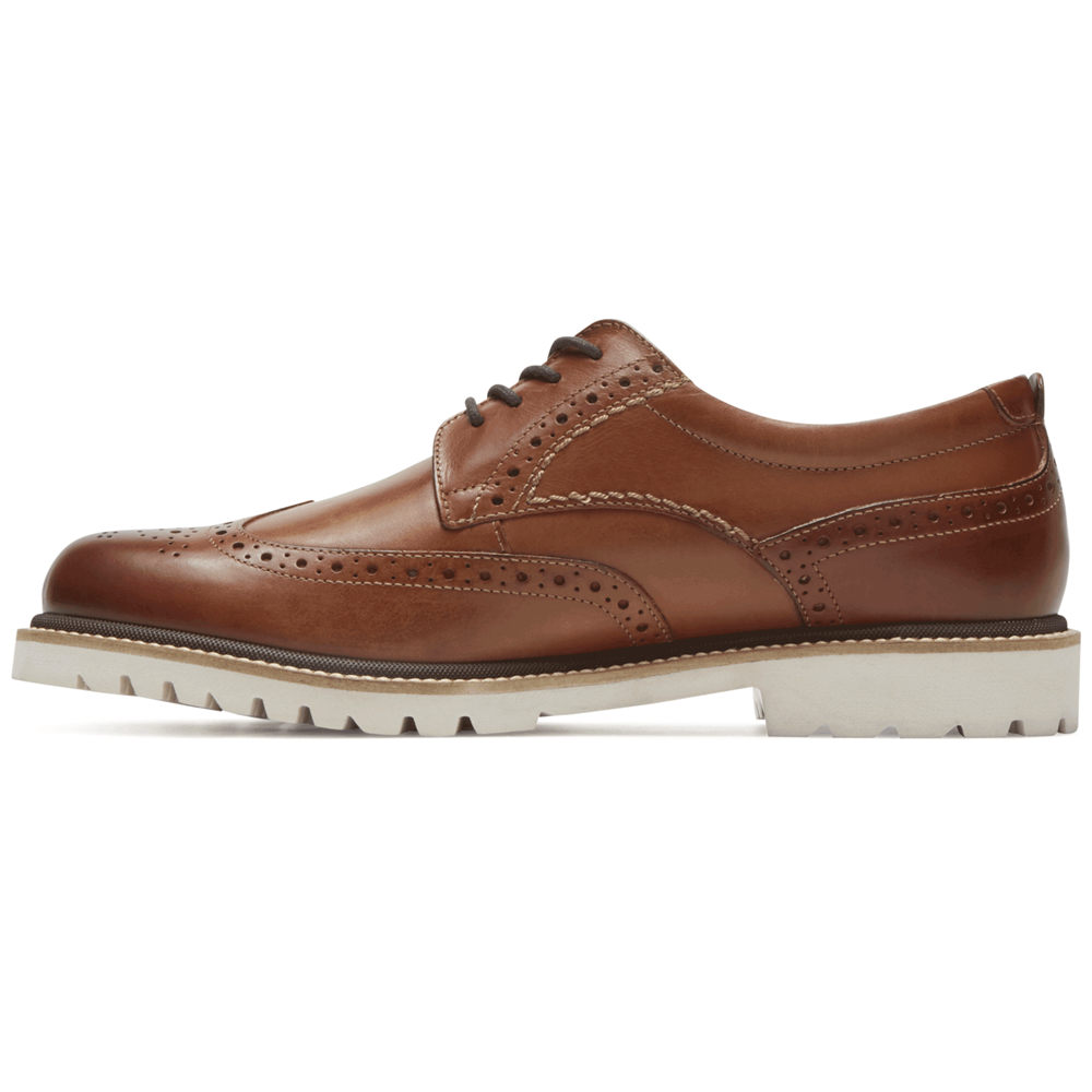 Rockport Mens Dress Shoes Brown - Marshall Wingtip - UK 467-HQPLME